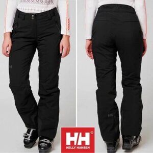Women Helly Hansen Black Primaloft Waterproof Breathable Snow Ski Pants XL
